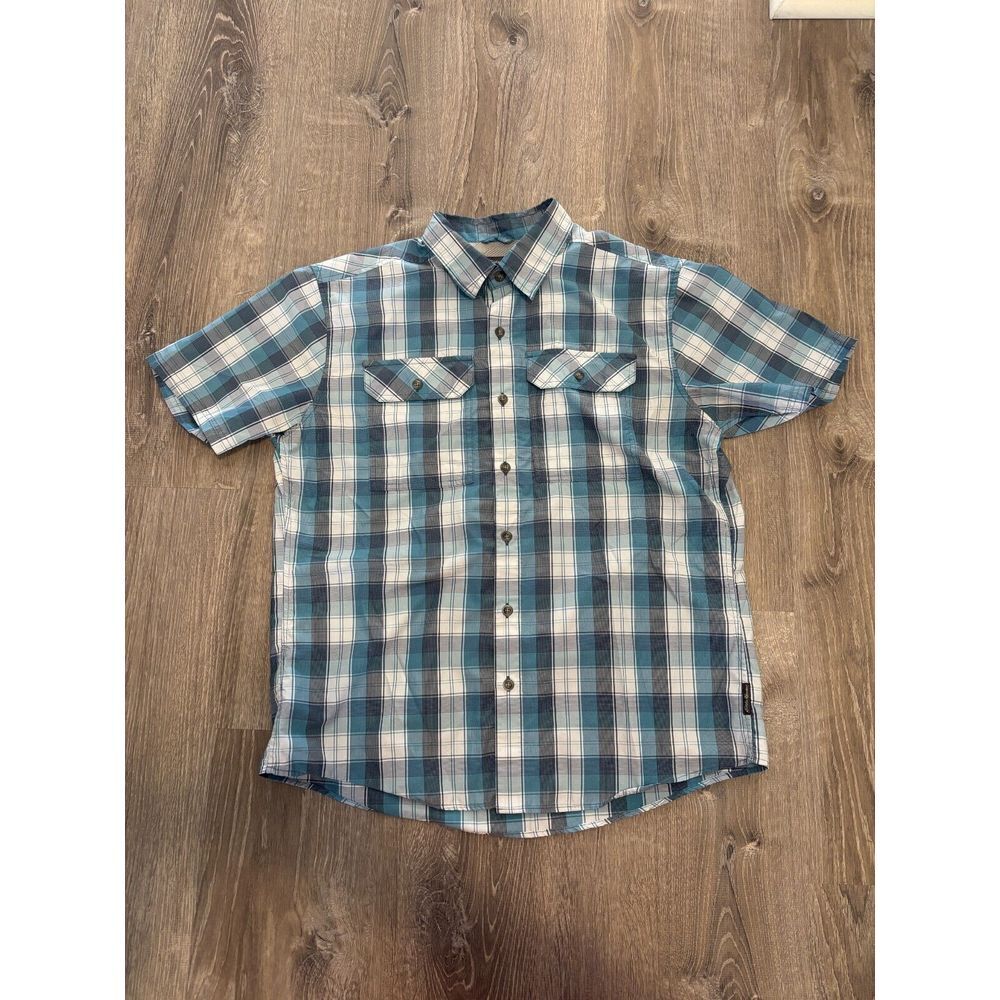 Eddie Bauer Mens Blue Button Up Quick Dry Shirt‎ Size L